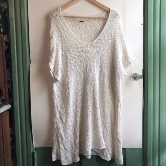 Free People | Sweaters | Free People Cream Ivory Long Sweater Tunic Dress |  Poshmark